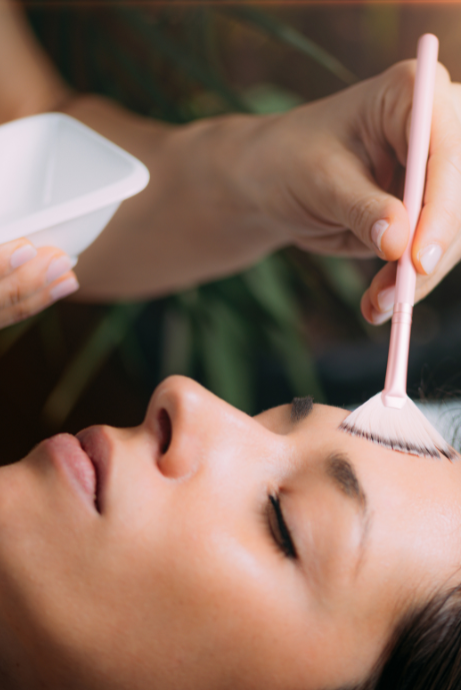 BioRePeel being applied to woman's face