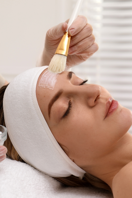 A woman receiving The Perfect Derma Peel